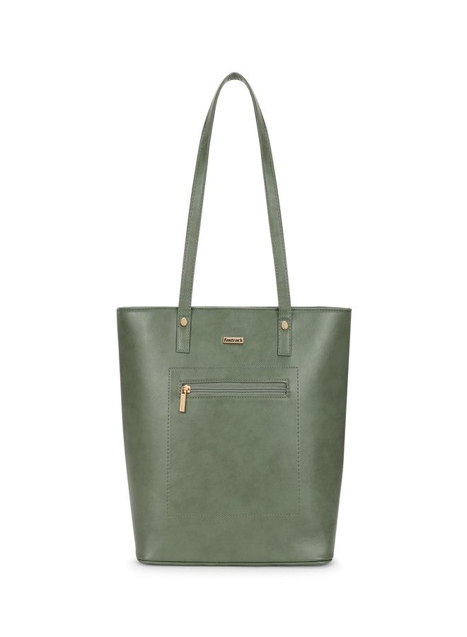 Fastrack Structured Tote Bag with Protective Base Studs for Women, Girls and Ladies | Fits Upto 14" Laptop | Quick Access Pocket | Zipper Closure | Premium Faux Leather Construction - Image 1